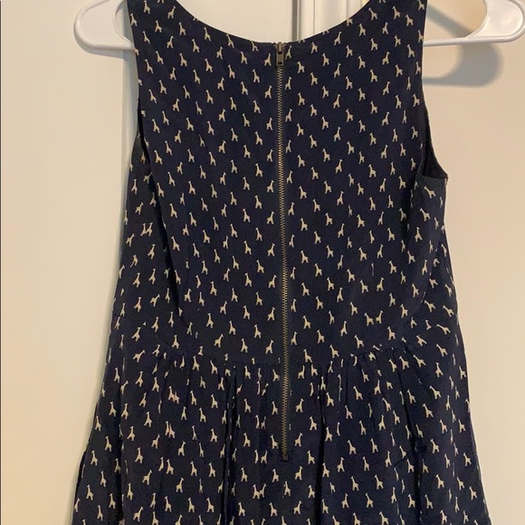 FOSSIL Silk Navy Giraffe Printed Dress w/ Pockets - Picture 4 of 6